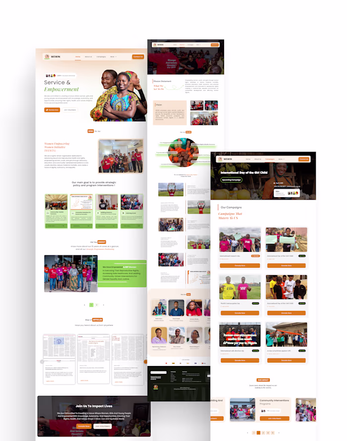 WEWIN - Website for an NGO
