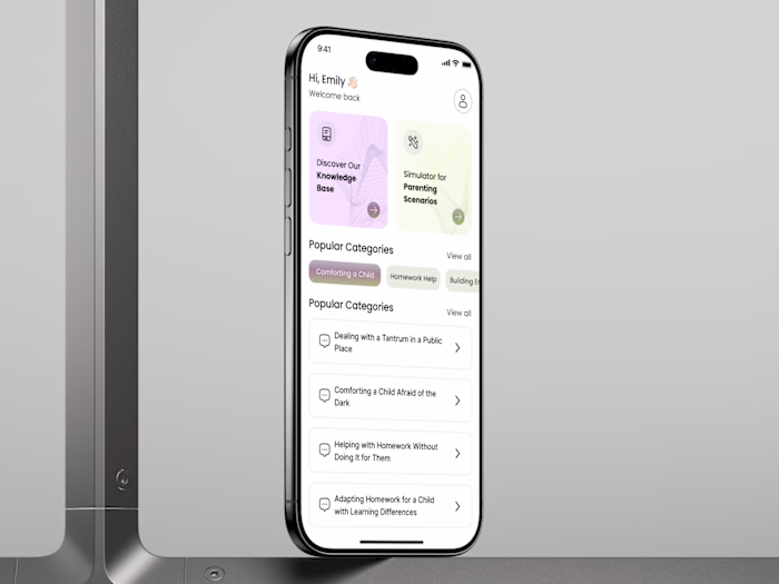 AI Parenting App UX/UI Design Project