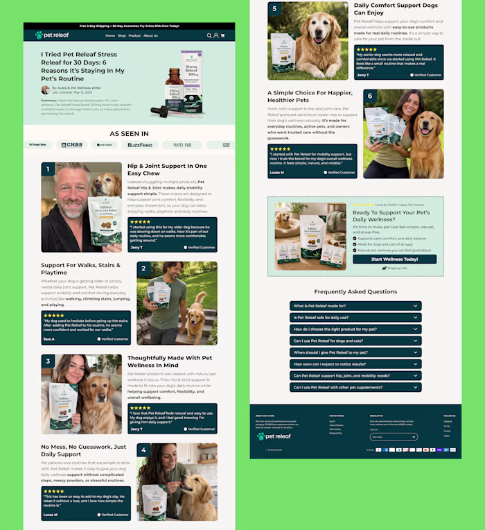 Designed a responsive listicle-style landing