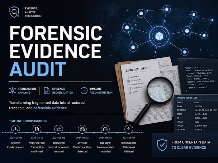 Forensic Evidence Audit & Blockchain Transaction Reconstruction