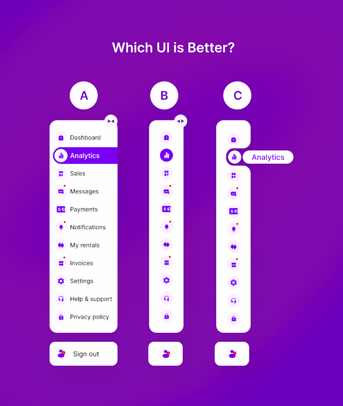 Collapsing Nav-Tabs 
#UIUXdesigns #SaaSWebApps #WebsiteDesigns