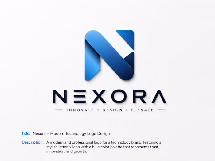nexora- modern technology logo design