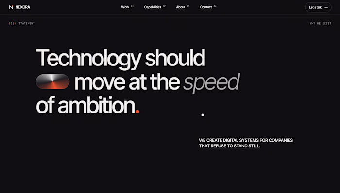 NEXORA — agency concept, built