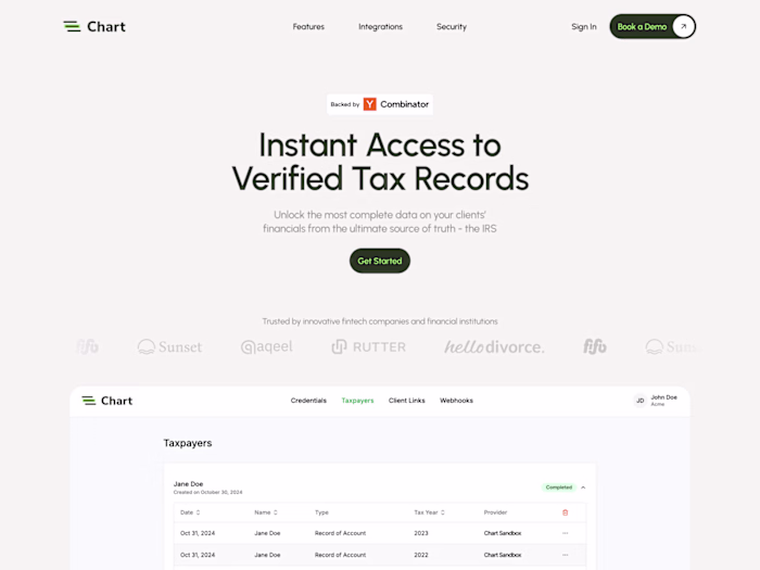 TryChart API — Website development