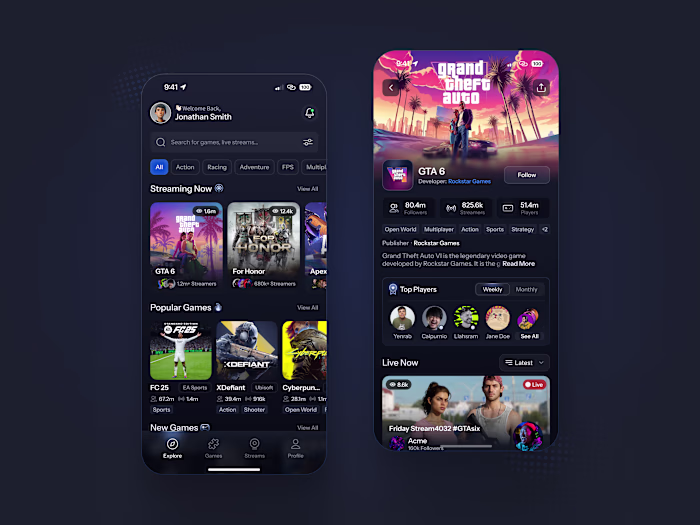 Game Streaming App - GTA 6