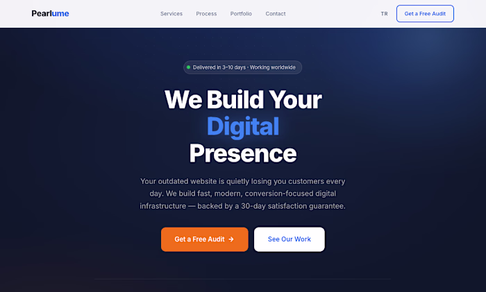 Pearlume — Bilingual Agency Website (EN/TR)