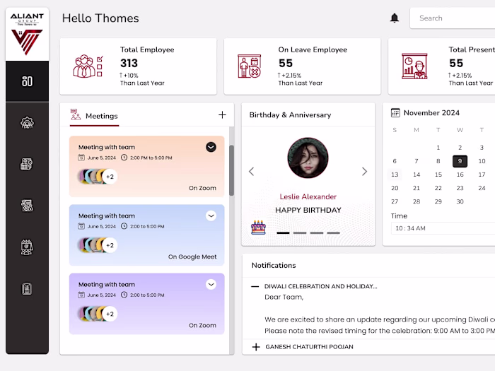 CRM Dashboard Design for Valiant.