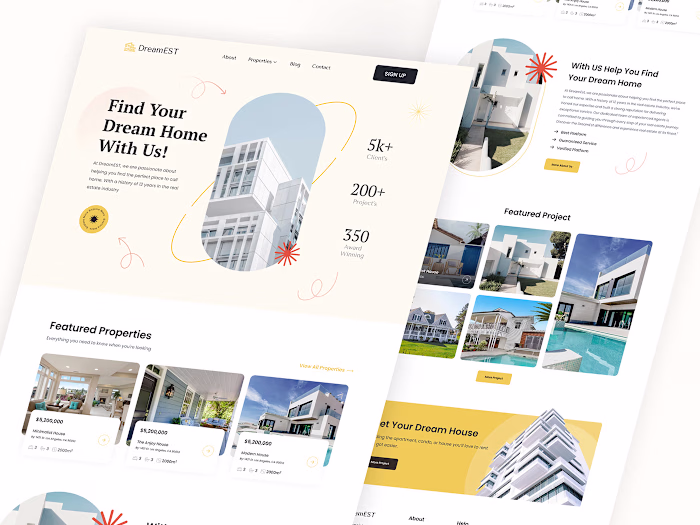 Real Estate Web Landing page Design 