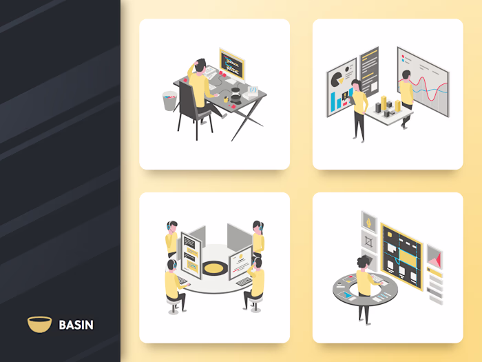 Basin Web Illustration Set