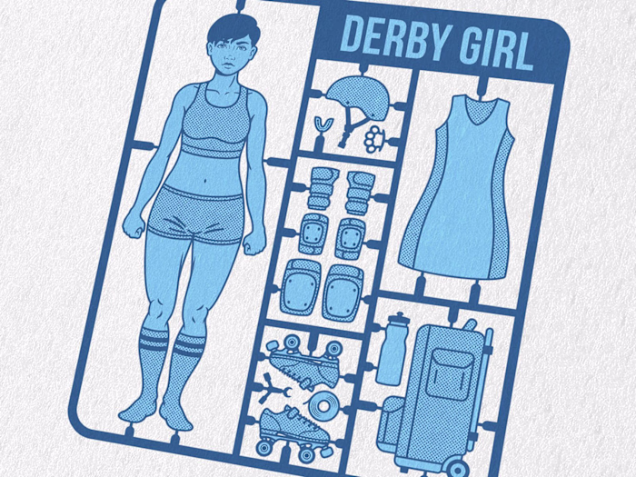 Derby Girl Model Kit Illustration