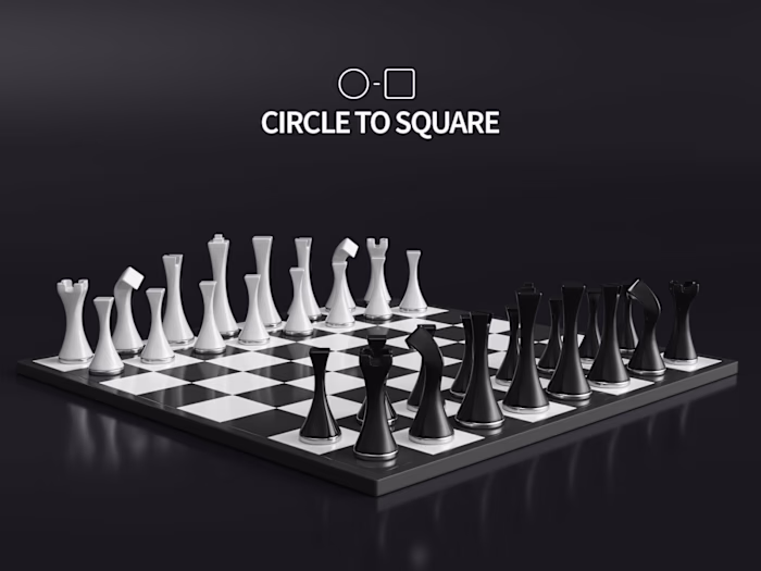 Circle to Square Chess Set Design