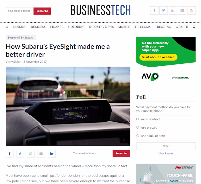 Review - How Subaru’s EyeSight made me a better driver