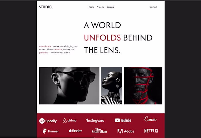 Studio Landing Page