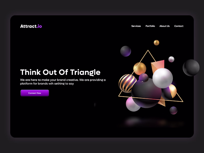Attract.io Landing page UX/UI design for design agency