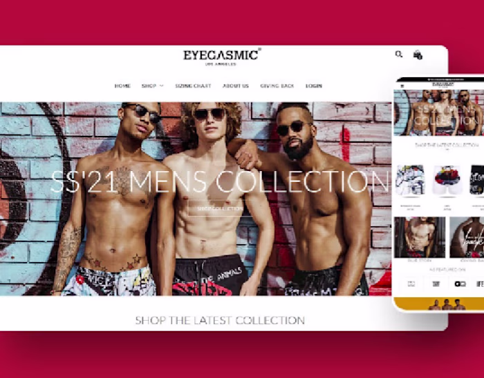 Commerce website development for clothing