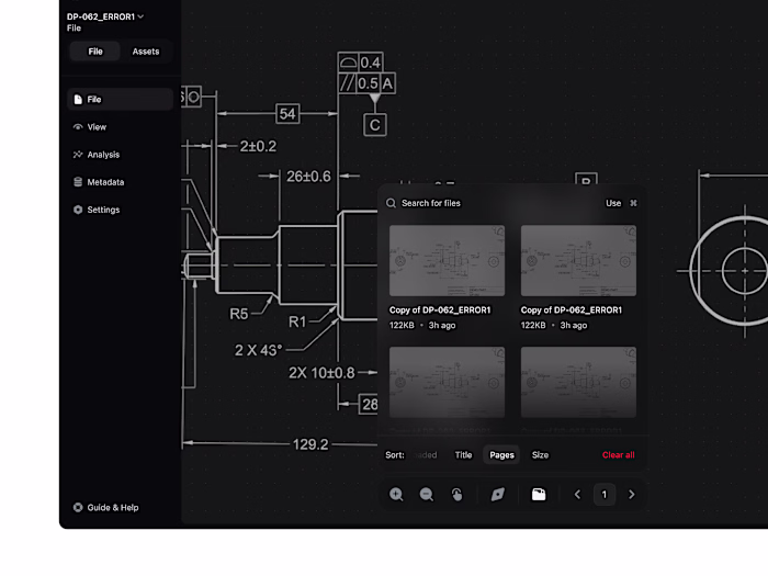 workspace with search panel