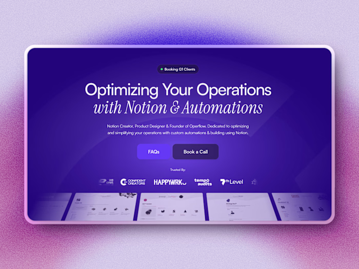 Framer Webpage Design: Operflow