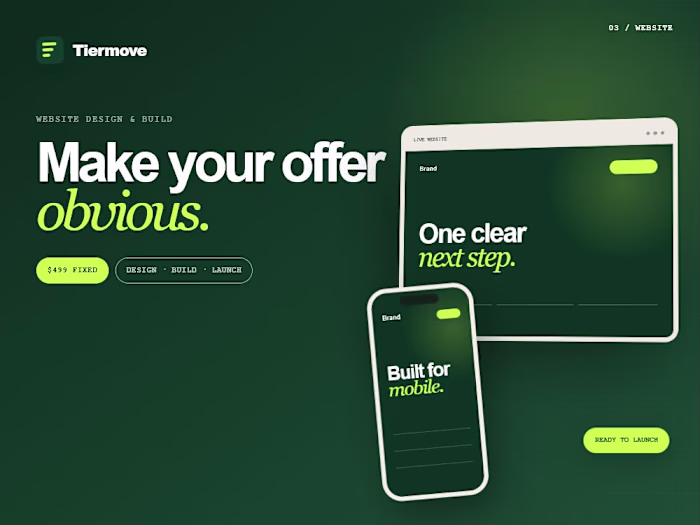Tiermove — Fixed-Price Service Website