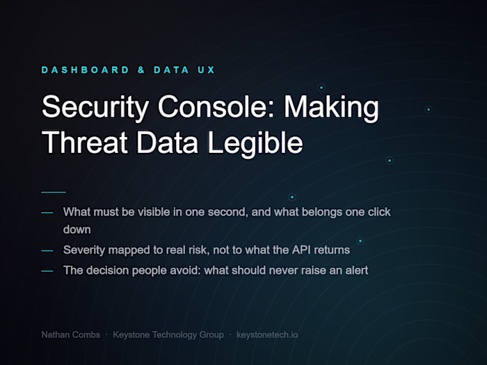 Security Console: Making Threat Data Legible