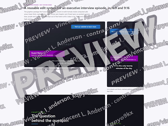 Leadership podcast edit system and template spec