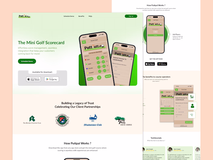 Mini Golf Scorecard UI