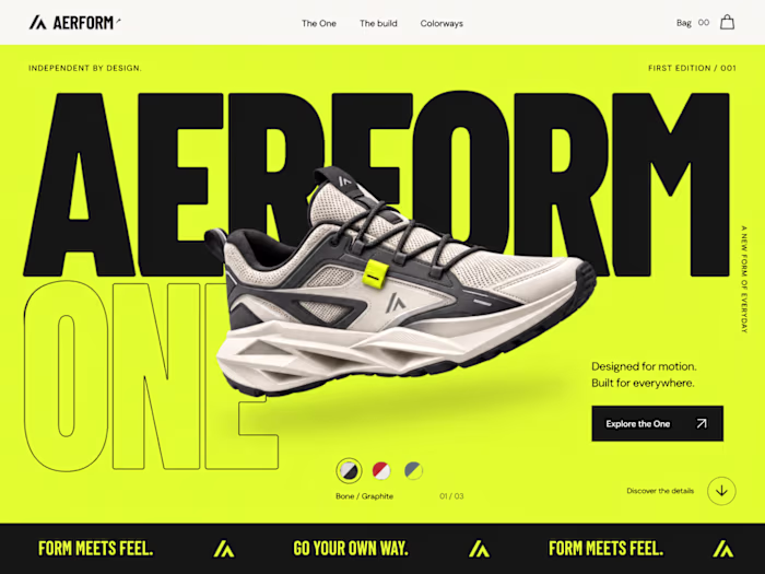 AERFORM - Interactive Footwear Ecommerce Concept