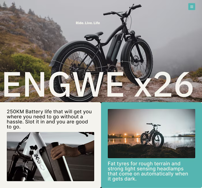 Framer: E-Bike Landing Page Design