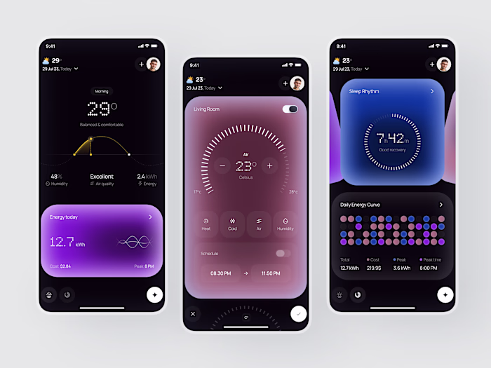 Nimbus - Smart Home Voice Control App UI Design