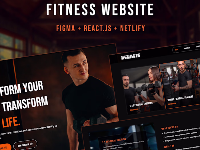 Gym trainer website template