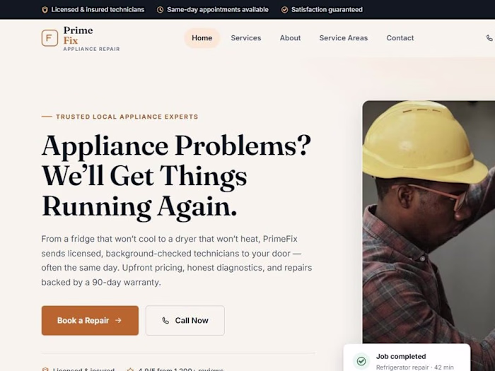 PrimeFix Appliance Repair — Web Design Case Study