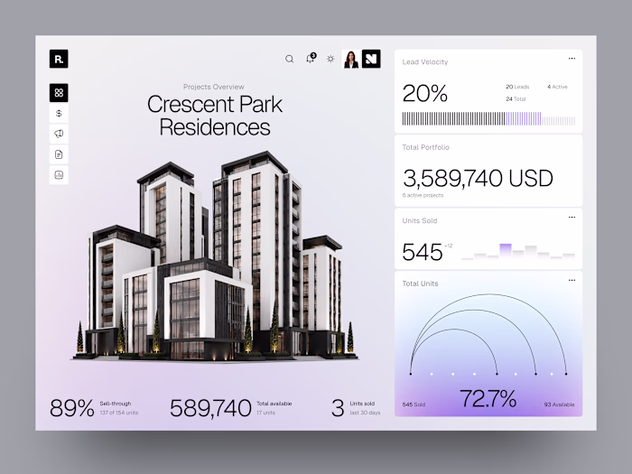 Real Estate Sales Dashboard UI