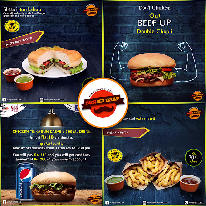 Fast Food & Restaurant Social Media Campaign | Bun Ka Baap