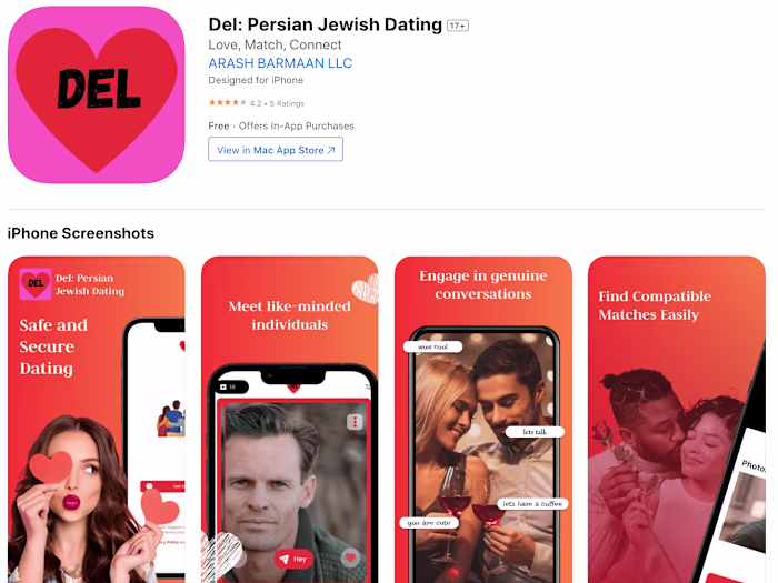 Del: Persian Jewish Dating App | Hybrid Mobile App