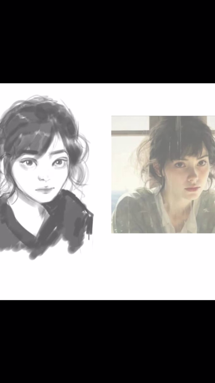 I will create a portrait from a reference