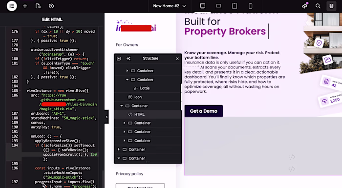 Rive in WordPress-Elementor project «Magic stick» (https://c...