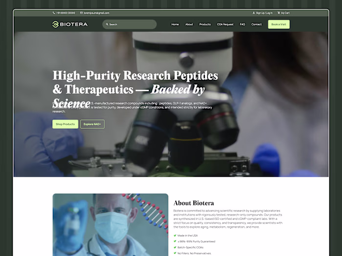 Figma to Shopify Development for Biotera