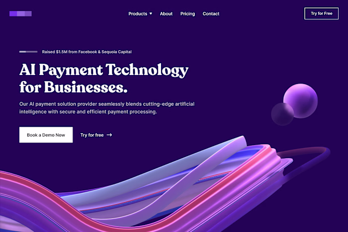 Fintech website design from the