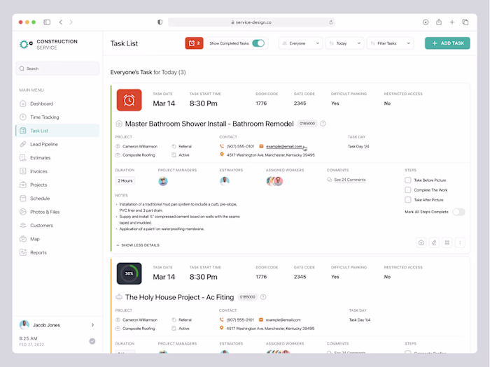 Construction Management (SaaS web app)