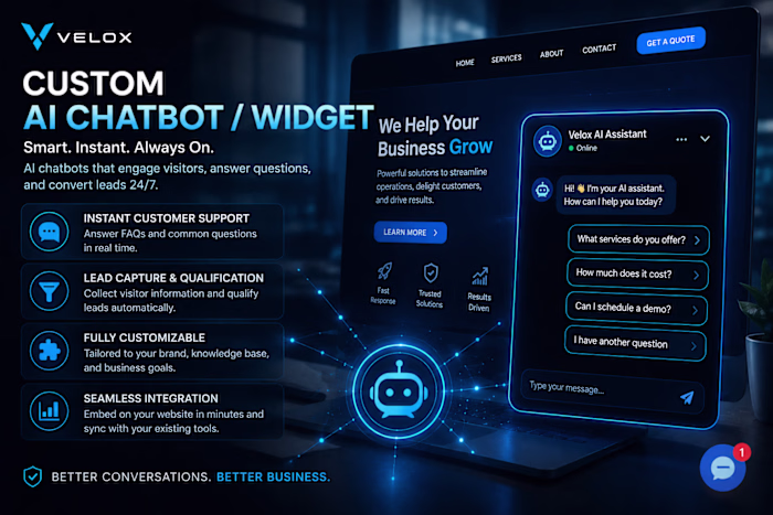 Velonix AI Chatbot and Widget