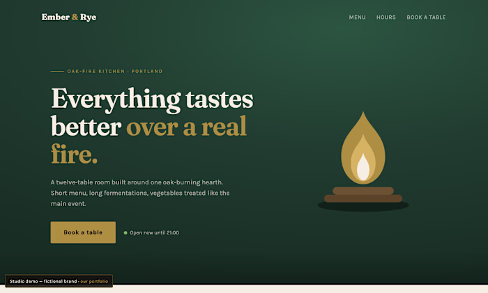 Ember & Rye — Restaurant Website