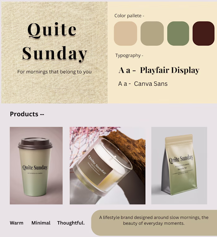 Brand Identity Development for Quite Sunday