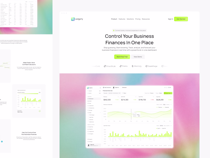 Financial Management Platform Landing Page