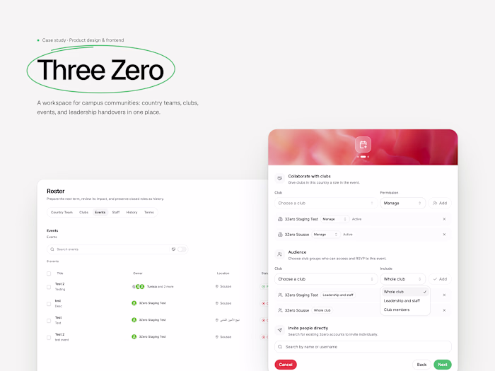 Three Zero: Public events calendar