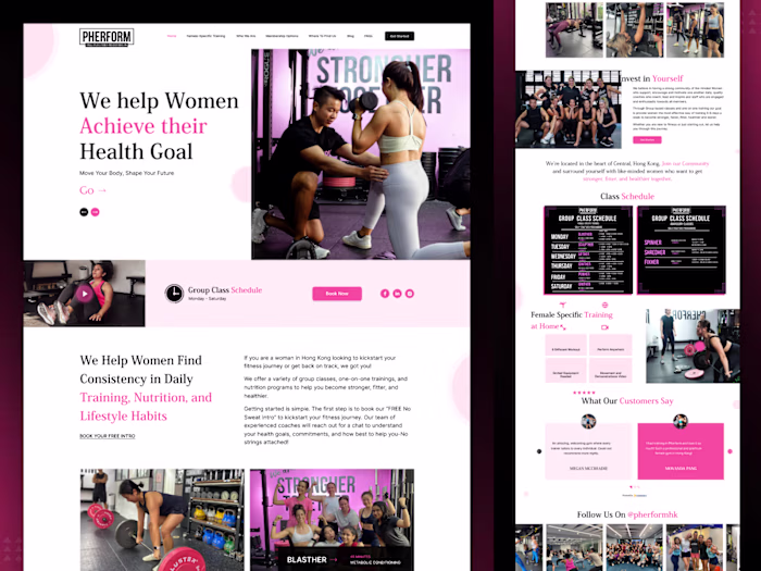 Female Fitness Website Design