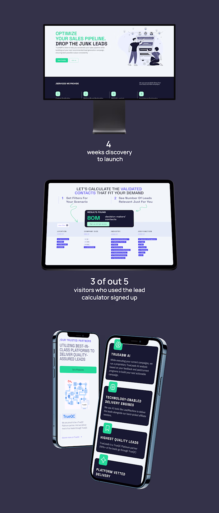 SaaS website with an online calculator