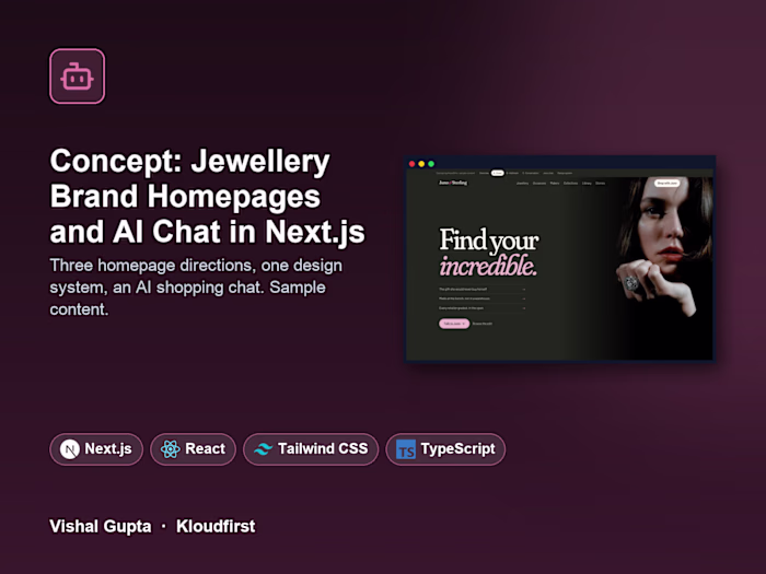 Concept: Jewellery Brand Homepages and AI Chat in Next.js