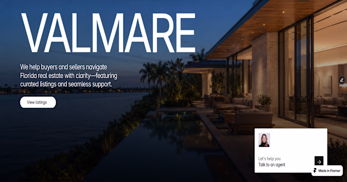 Valmaré — Luxury Real Estate Website Concept