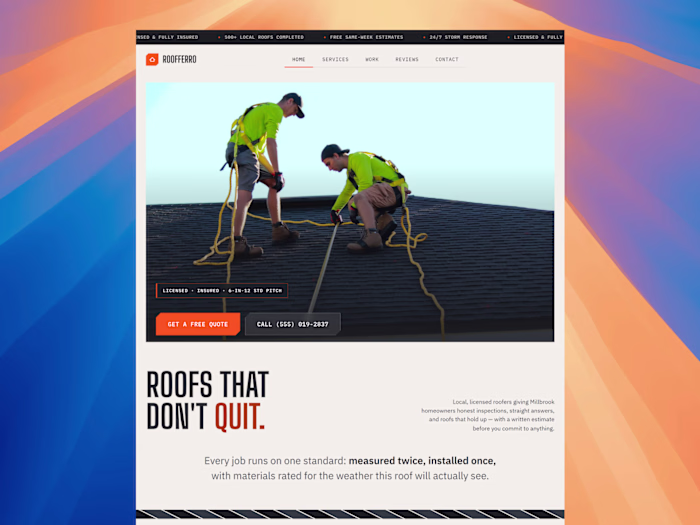 Roofferro — Roofing Company Website
