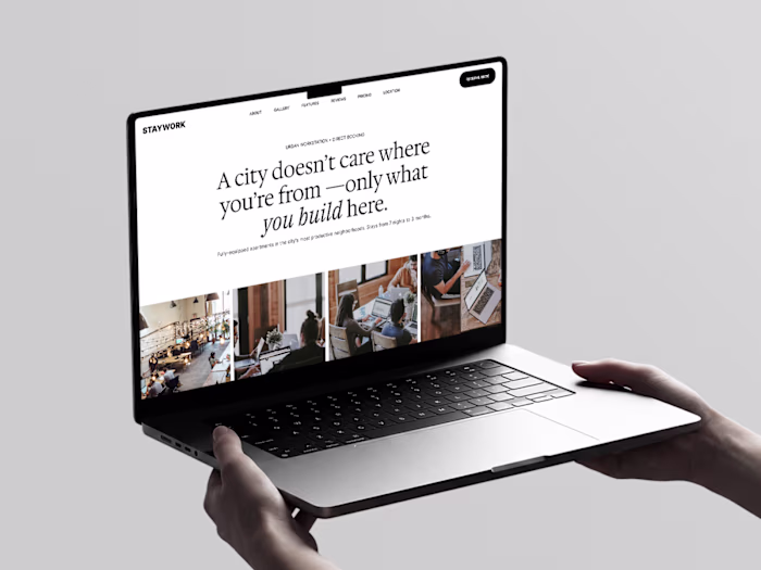 Website design for STAYWORK, a