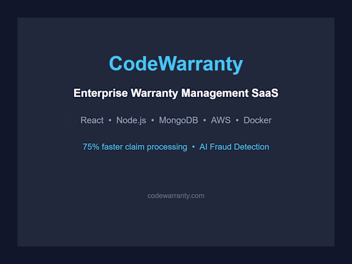 CodeWarranty — Enterprise Warranty Management SaaS